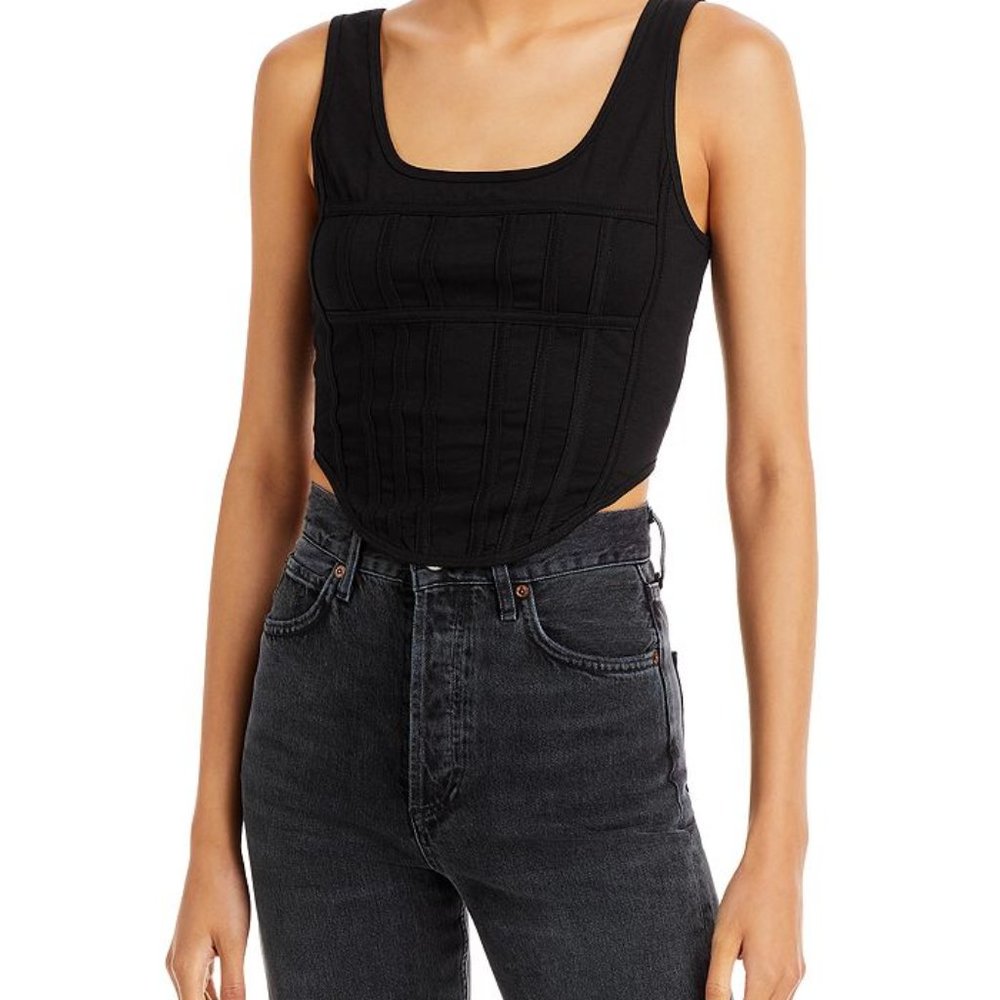NWT Fore Womens Corset Tank Tank Top Black